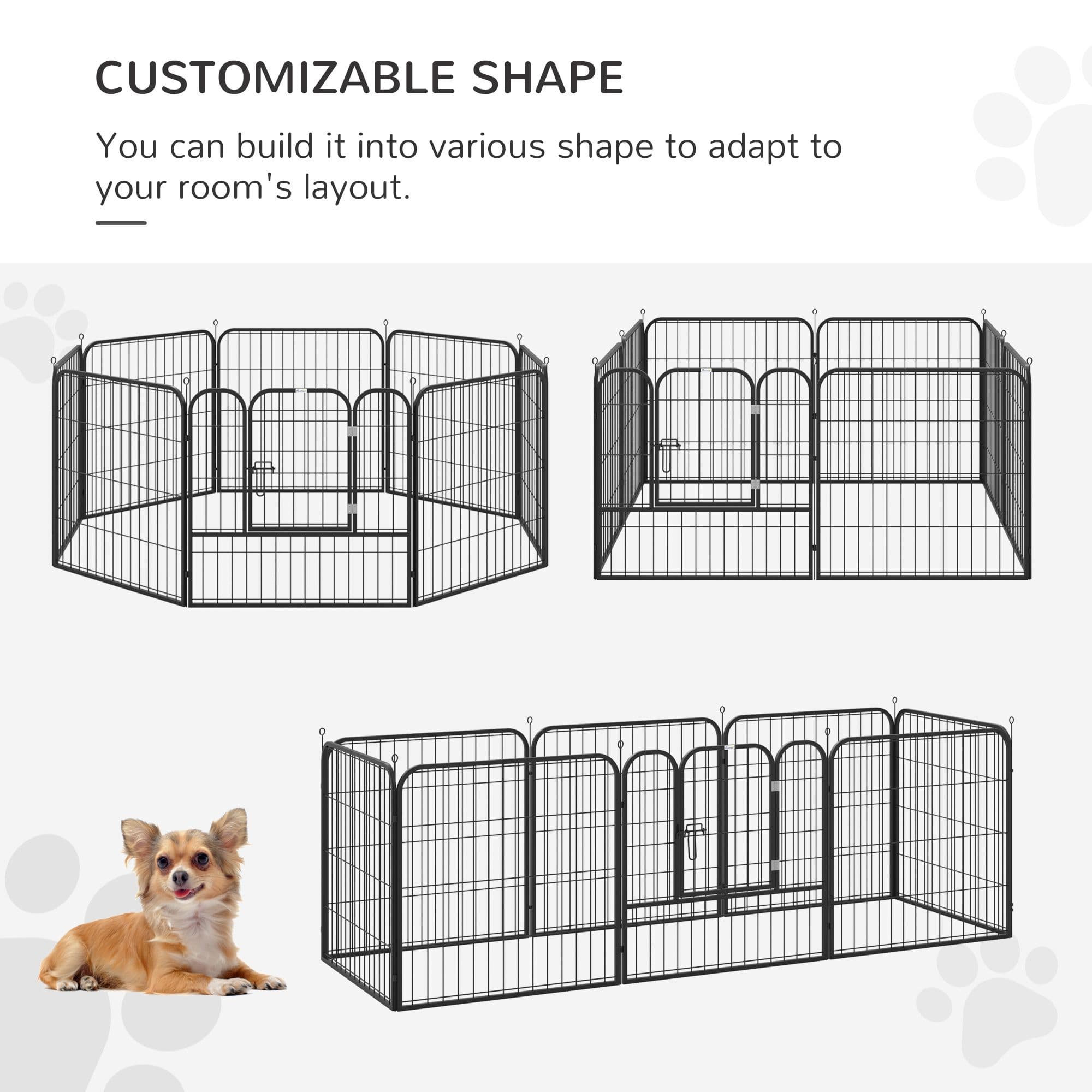 Playpen Rabbit Cage 4 Sizes Pet Playpen Dog Rabbit Puppy Cage Folding Run Fence Metal Hutch