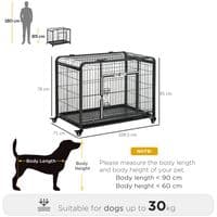 78x109cm Metal Dog Cage Kennel w/ Locking Door & Wheels Large Pets Pawhut