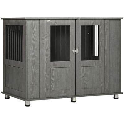 Dog Crate Kennel Cage for Extra Large Dog, Indoor End Table, Grey