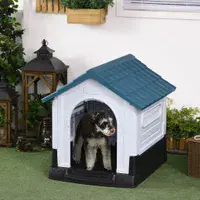 Dog Kennel for Outside Plastic Dog House for XS Dogs, 64.5 x 57 x 66cm