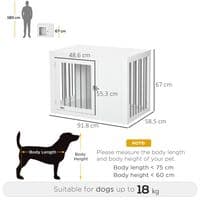 Furniture-Style Dog Crate End Table w/ 2 Doors, for Medium Dogs Pawhut