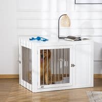 Furniture-Style Dog Crate End Table w/ 2 Doors, for Medium & Large Dogs Pawhut
