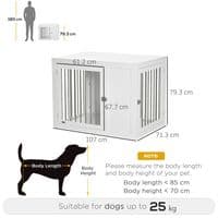 Furniture-Style Dog Crate End Table w/ 2 Doors, for Medium & Large Dogs Pawhut