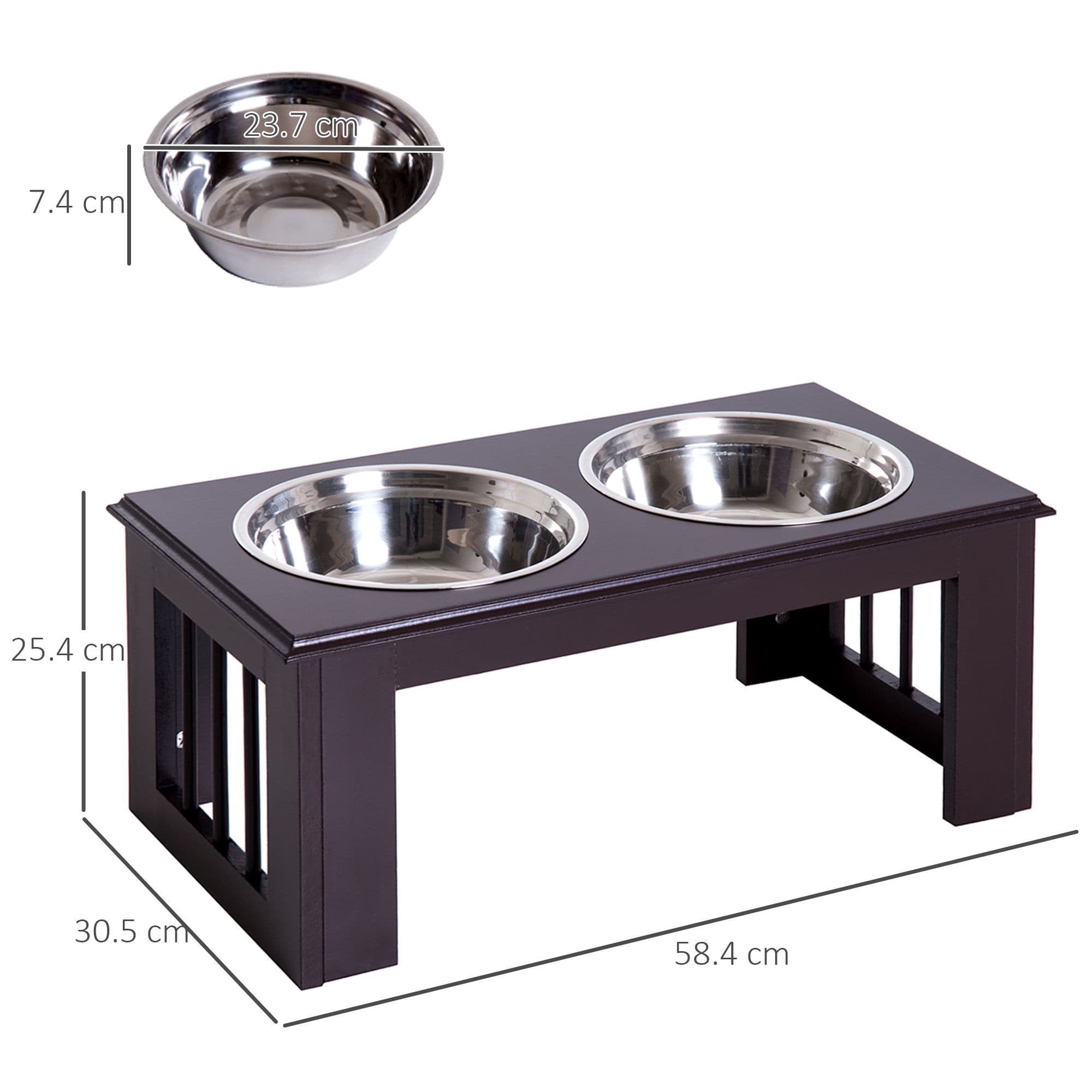 Soporte Elevado Para Comedero De Perros - Ajustable 7-10.6 Pulgadas, Hierro Negro