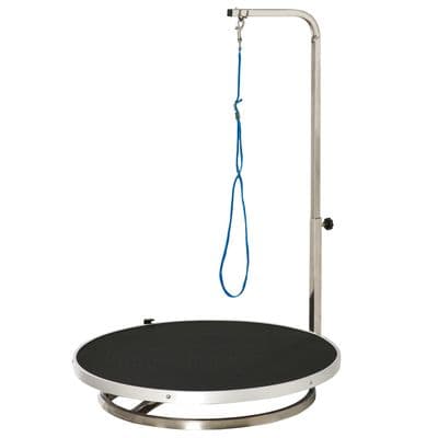 Rotatable Pet Grooming Table with Adjustable Arm Non-Slip Tabletop Safety Leash