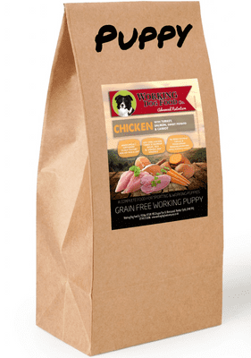 Working Dog Food Co. Grain Free PUPPY Chicken With Sweet Potato, Carrots & Peas