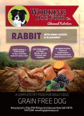 Working Dog Food Co. Grain Free Rabbit with Sweet Potato & Blackberry