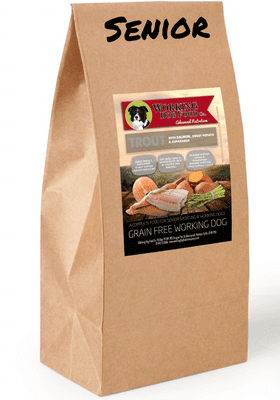 Working Dog Food Co. Grain Free SENIOR* Trout with Salmon,Sweet Potato & Asparagus