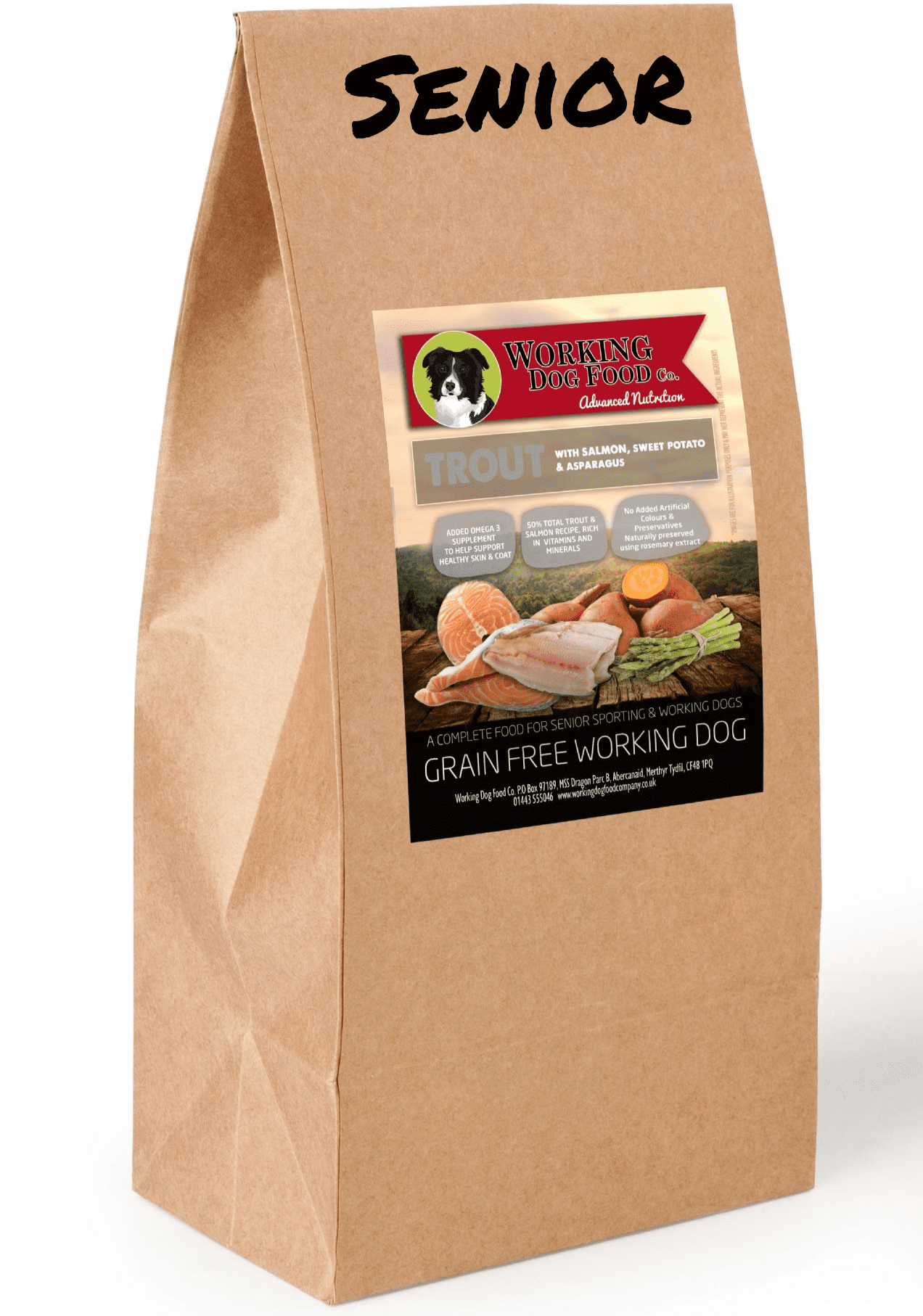Working Dog Food Co Grain Free SENIOR Trout with Salmon Sweet Potato ...