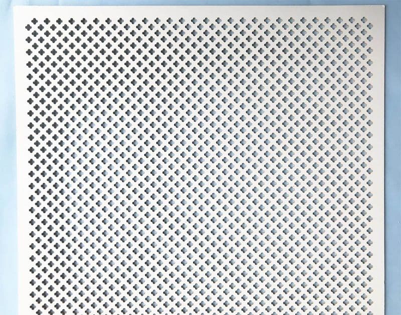 Clover white faced perforated MDF screening panel