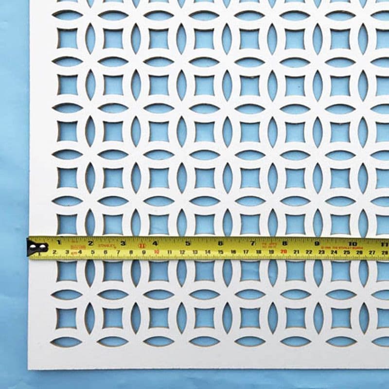 Filigree white faced perforated MDF screening panel
