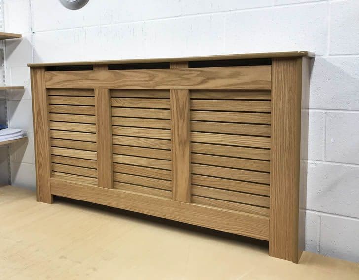 radiator cabinet natural oak veneer fully lacquered with a choice of grill