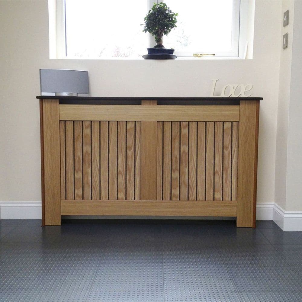 radiator cabinet natural oak veneer fully lacquered with a choice of grill