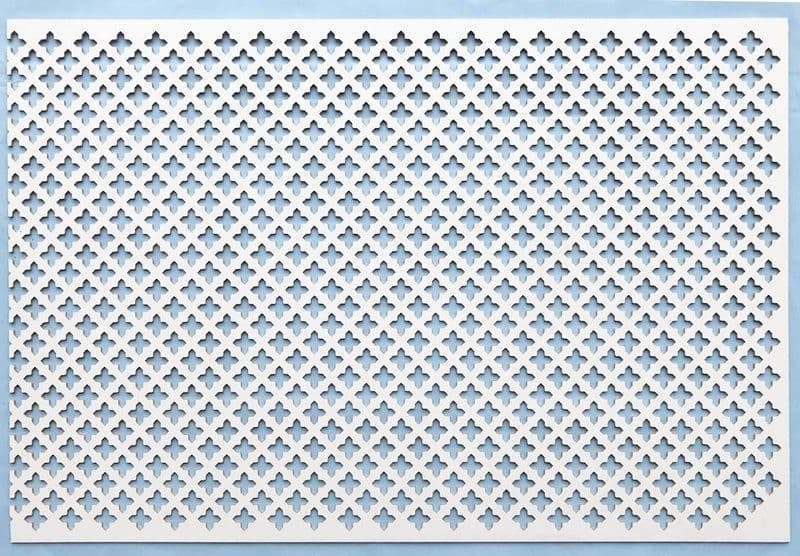 Oregon (large pointed cross) white faced perforated MDF decorative