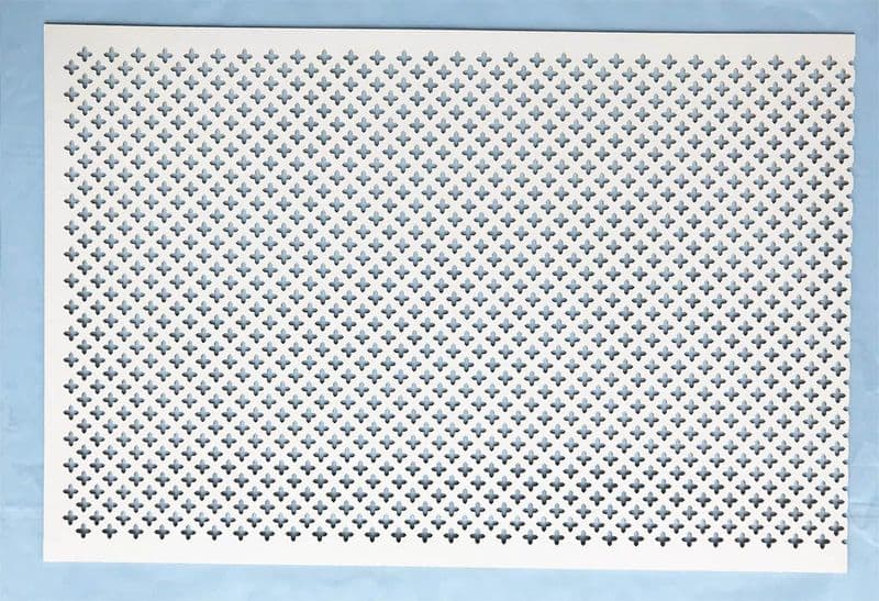 Small Cross white faced perforated MDF screening panel