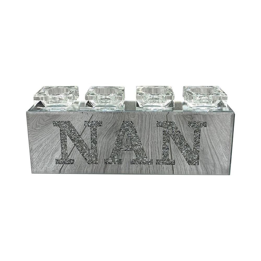 Sparkly Bling Crushed Diamond Crystal Filled NAN Tea Light Candle Holder