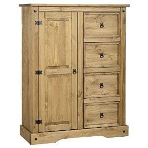 Corona 1 Door 4 Drawer Low Wardrobe