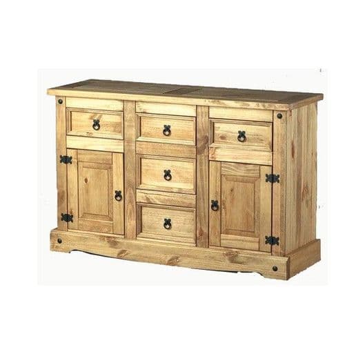 Corona Mexican Solid Pine 3-Drawer Console Table – Waxed Finish, 116cm