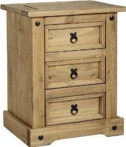 Corona 3 Drawer Bedside Chest