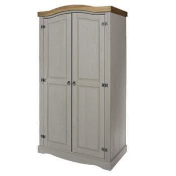 Corona Grey Wash 2 door wardrobe