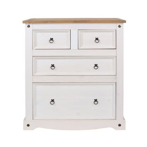 Corona White Wash 2+2 drawer chest