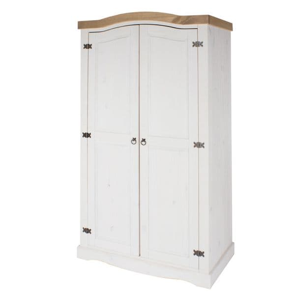 Corona White Wash 2 door wardrobe