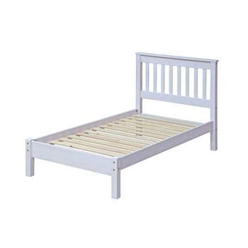 Corona White Wash 3'0" slatted lowend bedstead