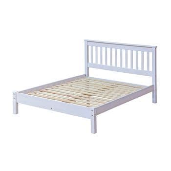 Corona White Wash 4'6" slatted lowend bedstead