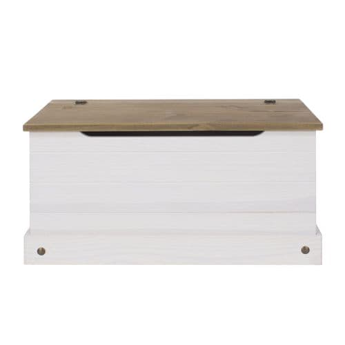 Corona White Wash Ottoman Storage Box
