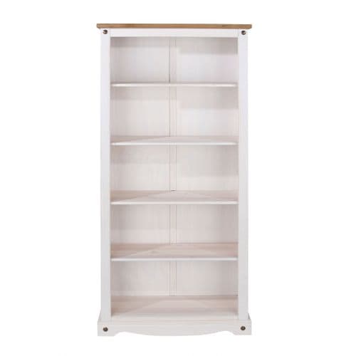 Corona White Wash tall bookcase