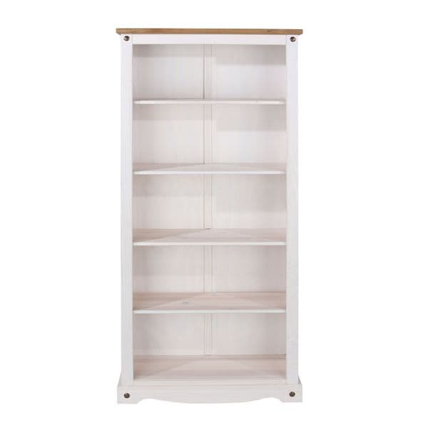 Corona White Wash tall bookcase