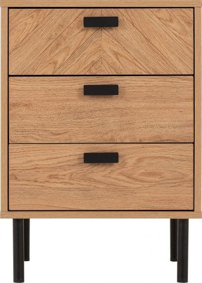 LEON 3 DRAWER BEDSIDE