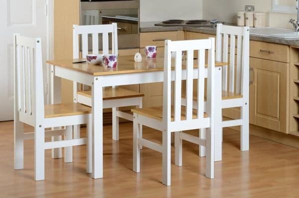Ludlow 1+4 Dining Set WHITE/OAK