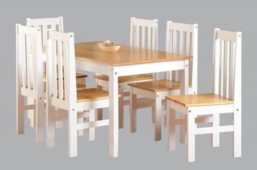 Ludlow 1+6 Dining Set WHITE/OAK