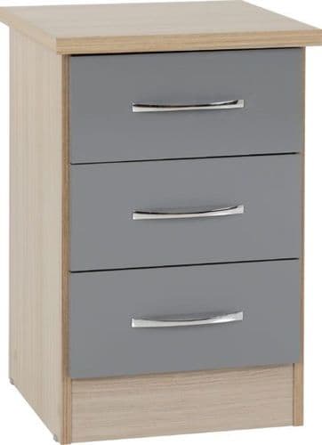 Nevada 3 Drawer Bedside