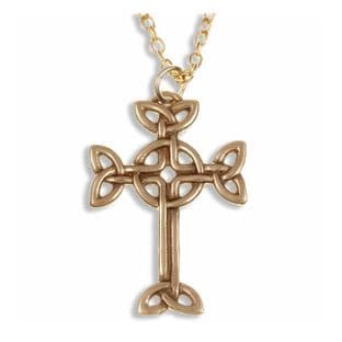 Celtic Knot Cross Bronze Pendant
