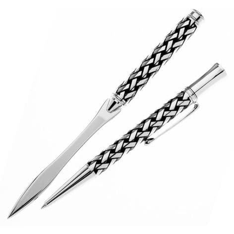 Celtic Plaid Ballpoint Pen & Letter Opener Set