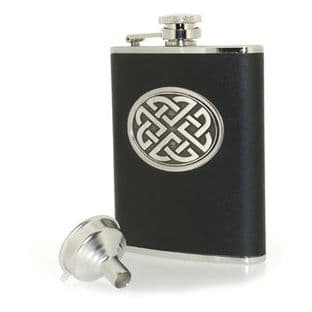 Leather Bound Celtic Knot 6oz Hip Flask