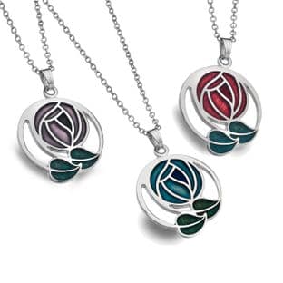 Mackintosh Glass Enamel Rose Pendant