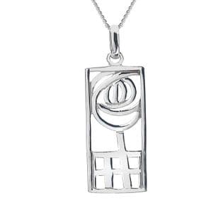 Mackintosh Silver Rose & Squares Pendant