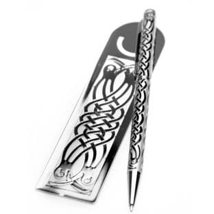 Pen & Bookmark Celtic Birds Design (1)