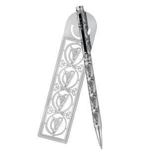 Pen & Bookmark Irish Harp Design
