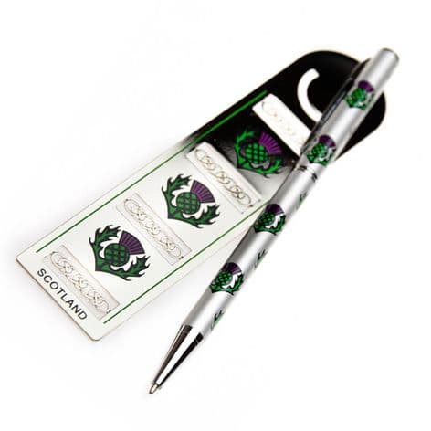 Pen & Bookmark Scottish Thistle Design