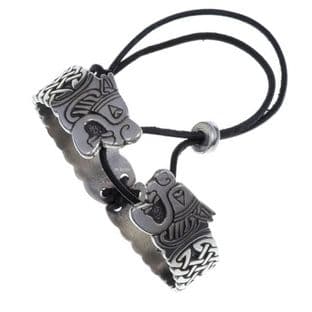 Twin Beast Pewter Bangle