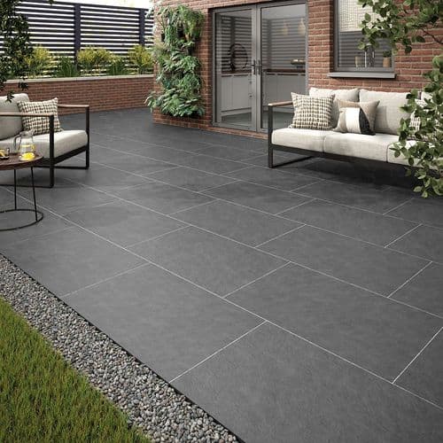 AL FRESCO Baslow Black Matt Glazed Porcelain Paving 600x900x20mm P12659
