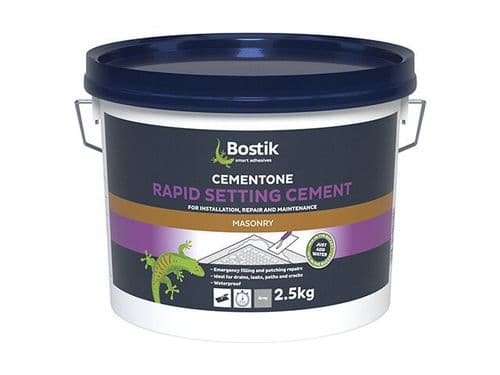 BOSTIK 2.5kg Tub Cementone Rapid Setting Waterproof Cement Grey 30812807