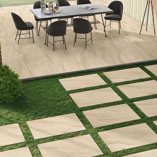 BRETT Eclipse Porcelain Paving 900x600x20mm Lastle Beige ECPD20LB