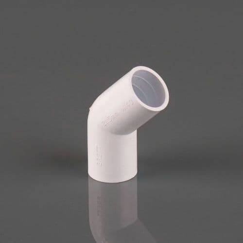 BRETT MARTIN 21.5mm Overflow Pipe 135Deg Obtuse Bend White W140WP