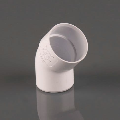 BRETT MARTIN 40mm Solvent Weld 135Deg Obtuse Spigot Bend uPVC White W2230WP