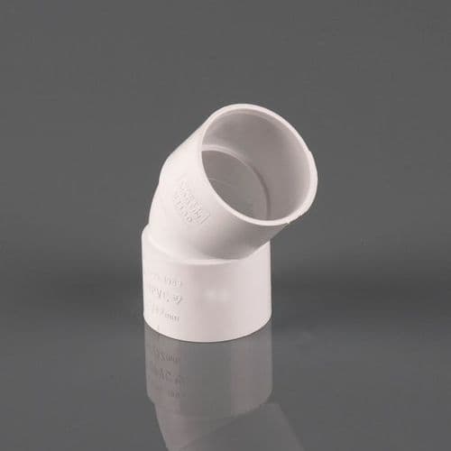 BRETT MARTIN 50mm Solvent Weld 135Deg Obtuse Bend MuPVC White W3130WP